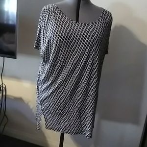 A black and white tunic
